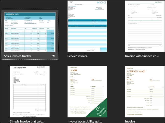 Invoice templates