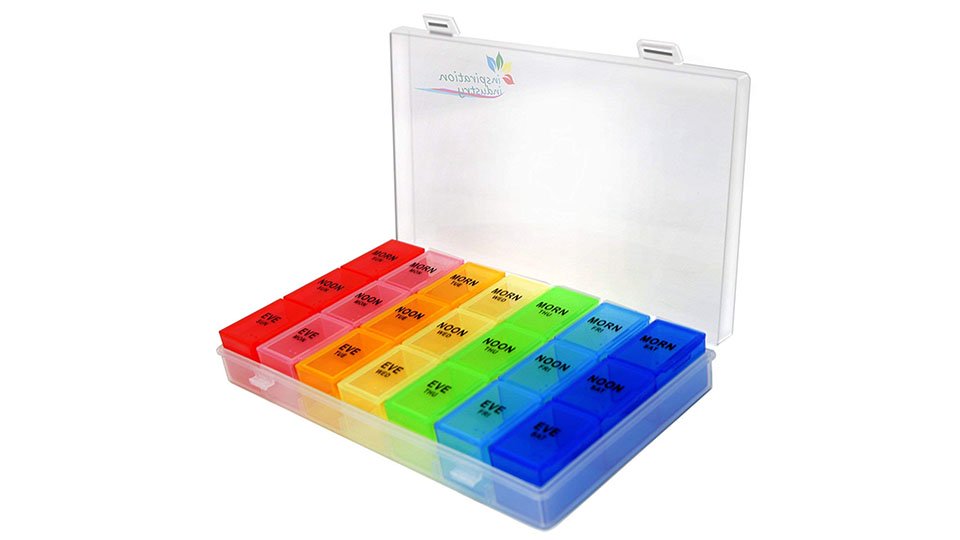 Rainbow Weekly Pill Organizer