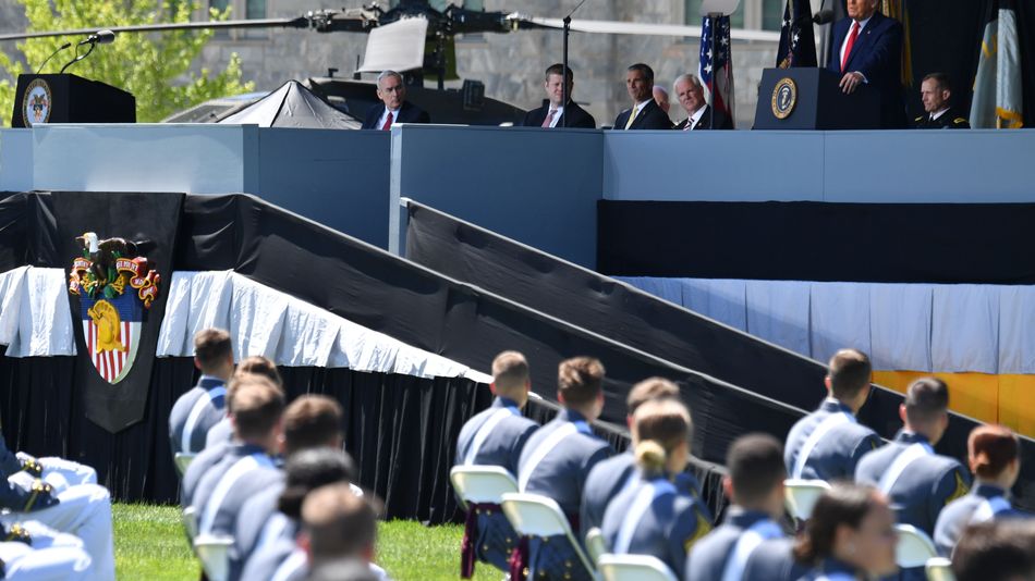 Donald Trump's bizarre walk down a ramp is a whole thing now