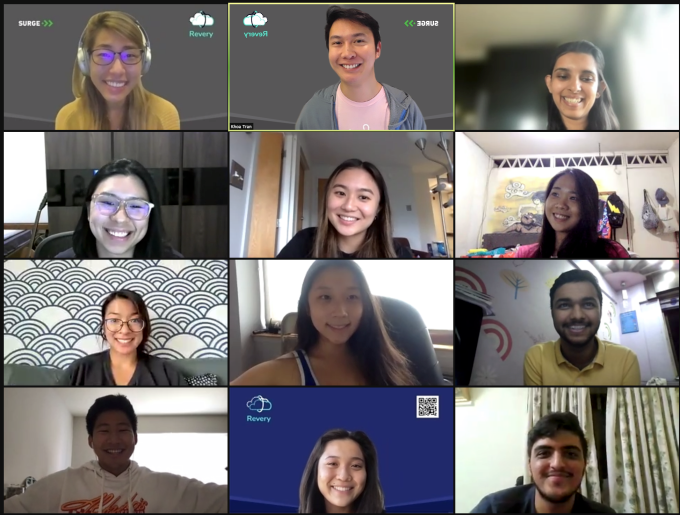 A Zoom screenshot of startup Revery's team
