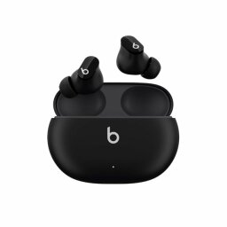 a black pair of beats and their charging case