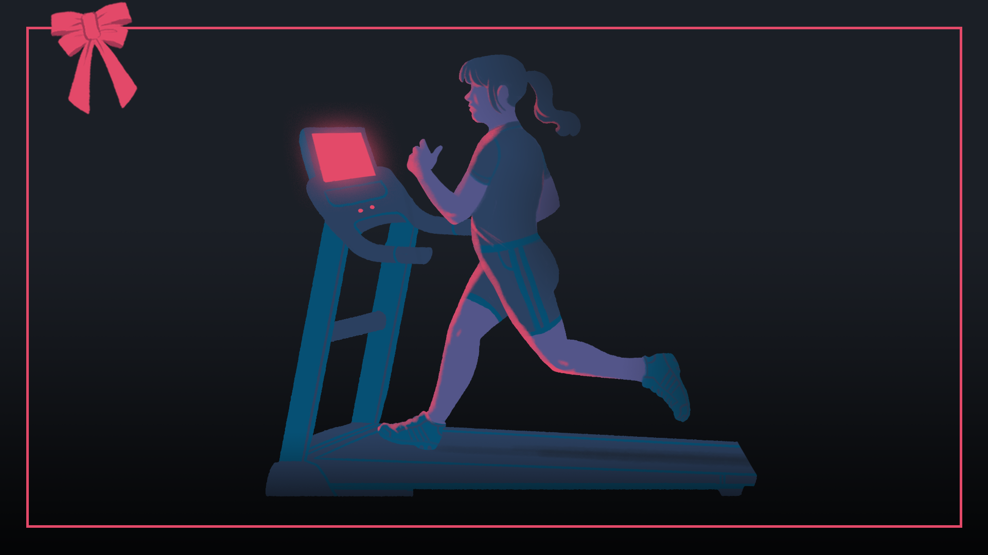 illustration of woman running on treadmill