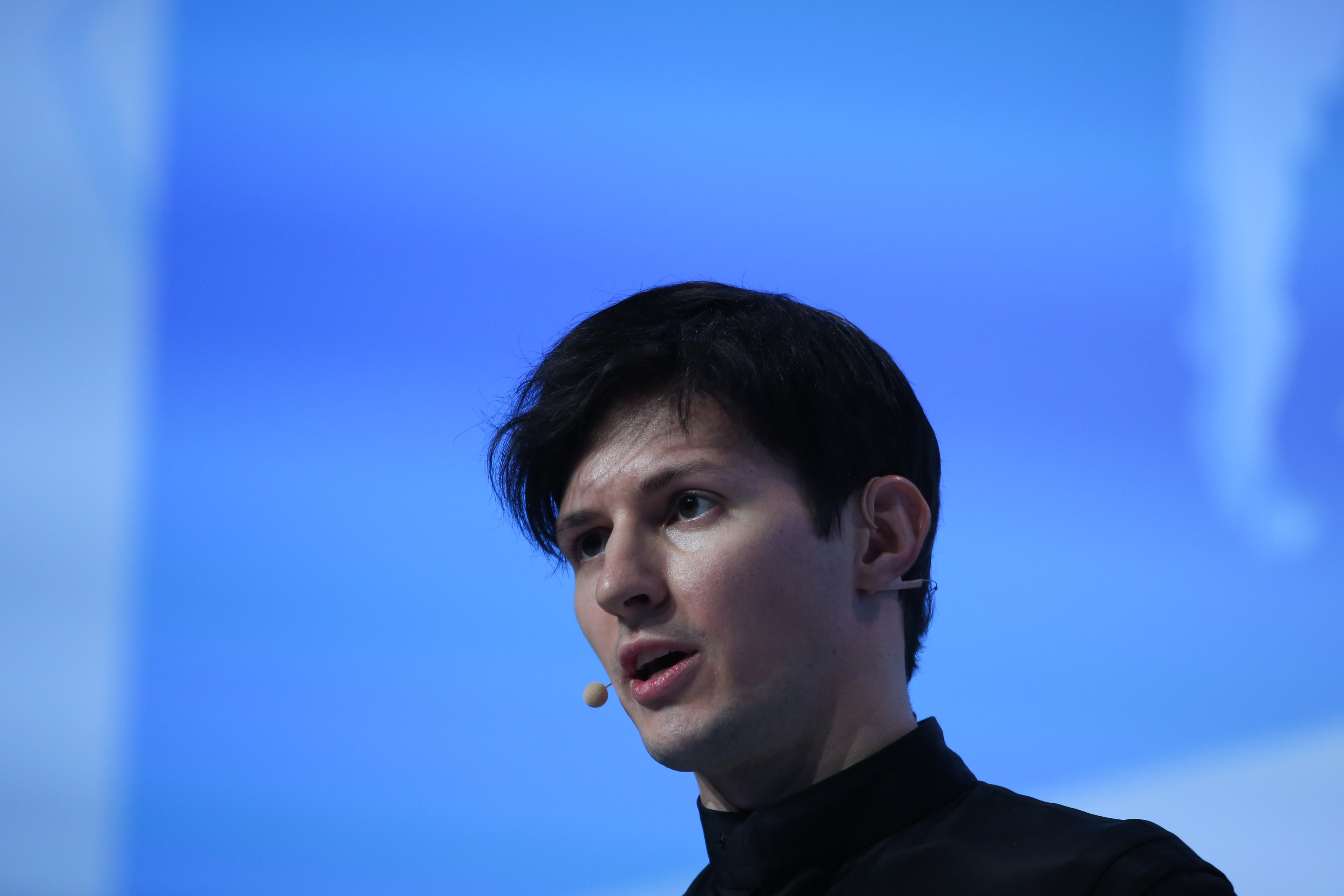 Pavel Durov speaks at a conference.