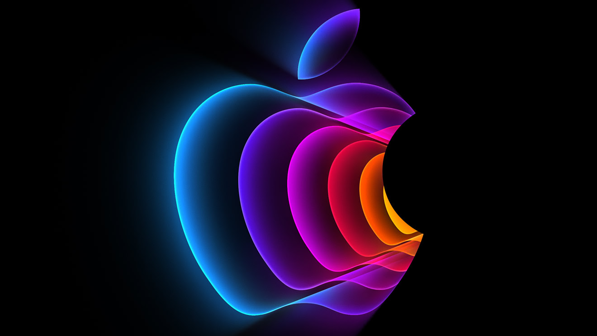 colorful, wavy apple logo