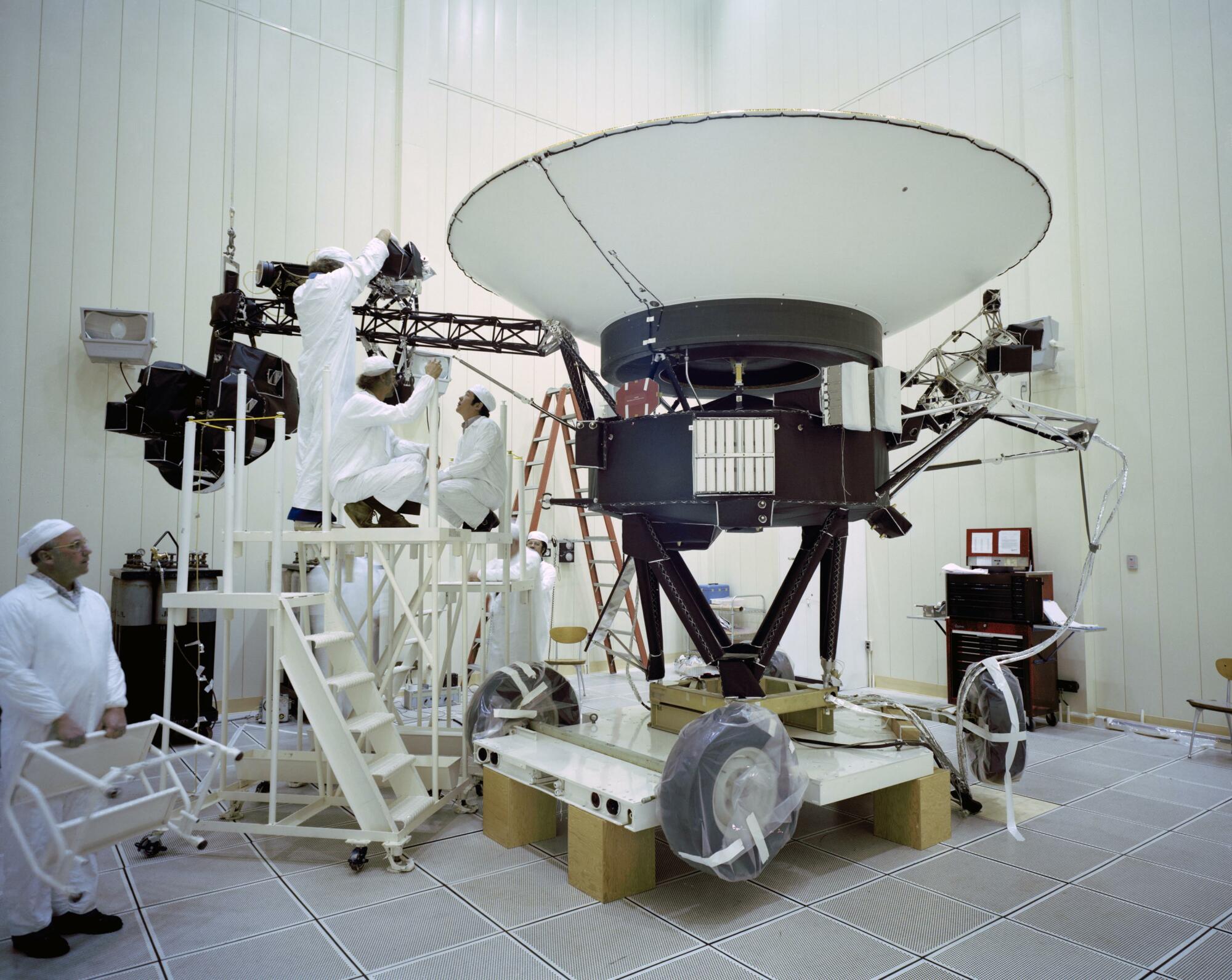 Engineers testing Voyager 2