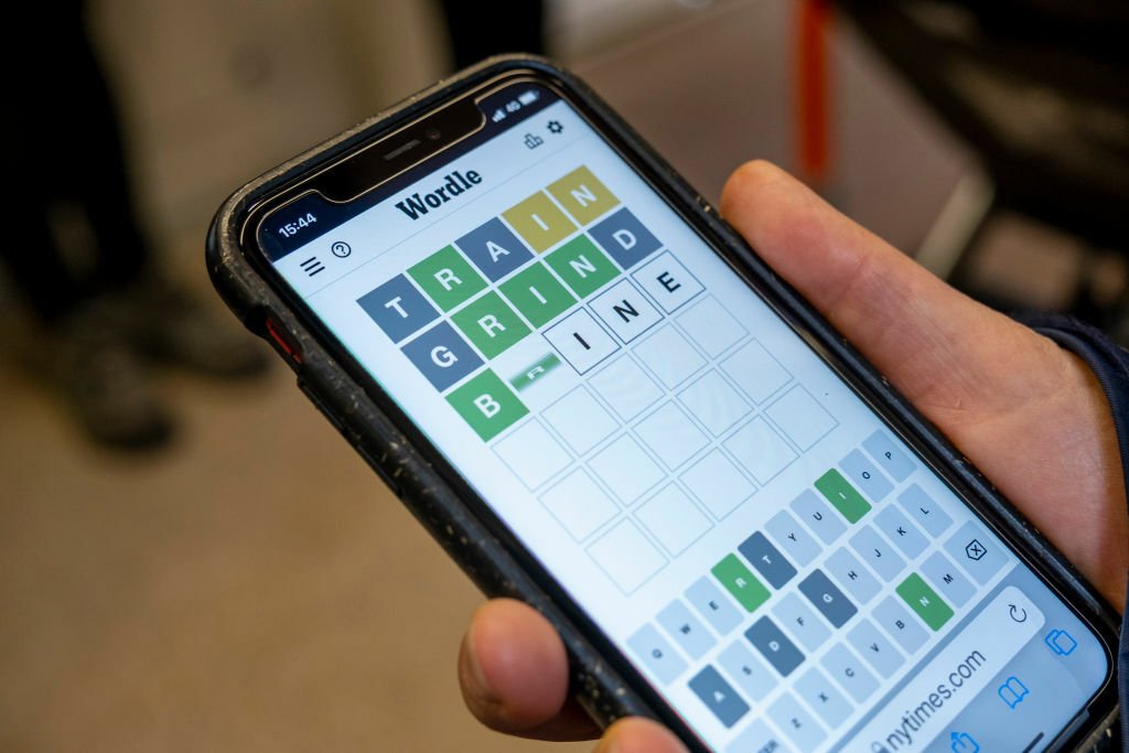 Wordle on a smartphone.